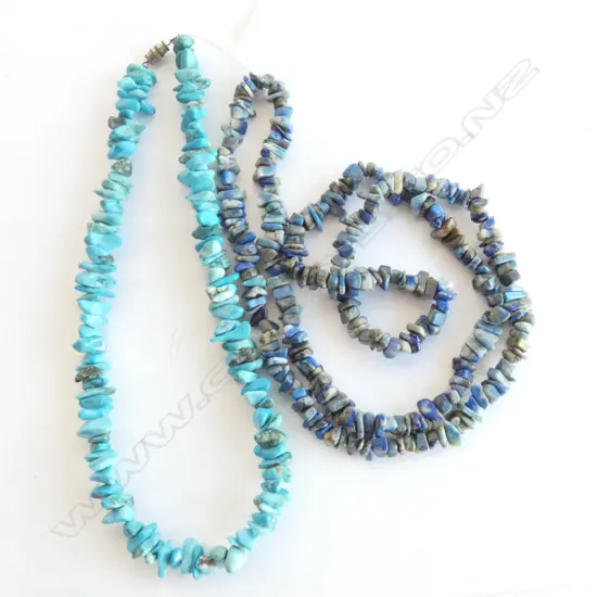 TWO TURQUOISE STONE NECKLACES 