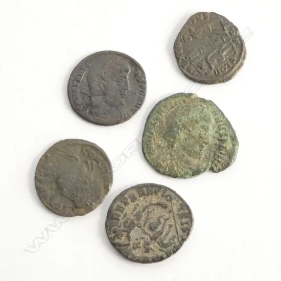 5 Ancient Roman coins c. AD300