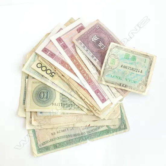Old Hong Kong, China, Japan and Asian banknotes…27 notes