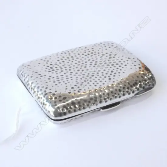 STERLING HAMMERED SILVER CARD CASE, LONDON 1956,  80GMS