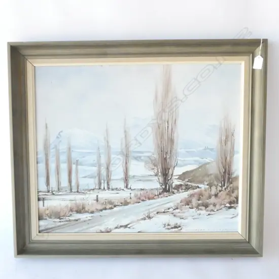 ALAN D. COOKE - OIL - MORNING SNOW NEAR ARROWTOWN 1973 490 X 590MM