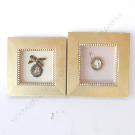 FRAMED VICTORIAN CAMEO AND ANOTHER FRAMED BROOCH