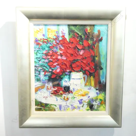 ARTIST UNKNOWN STILL LIFE OIL ON CANVAS 590X490MM