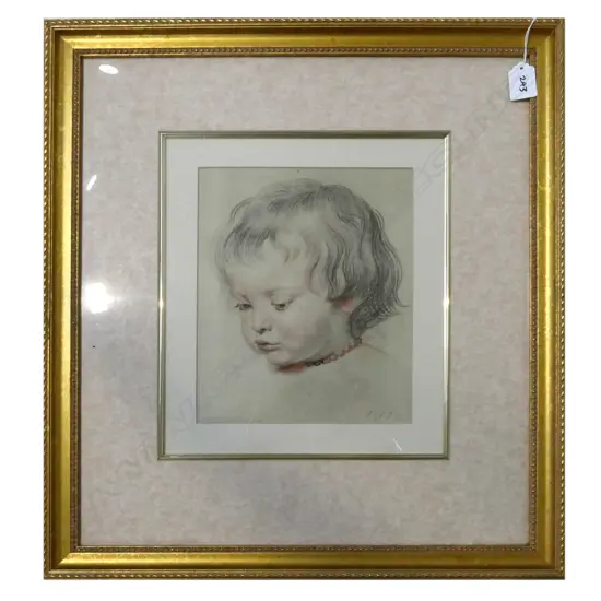 GILT FRAMED CHILD PRINT 245 X 200MM