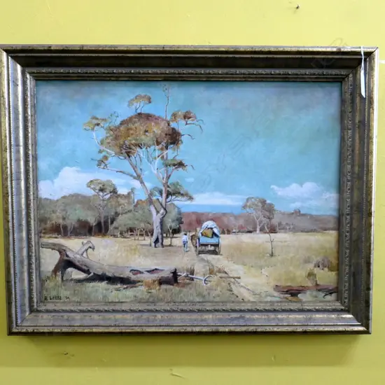 ROBERT LEESE GUM LANDSCAPE ON BOARD 325 X 440MM