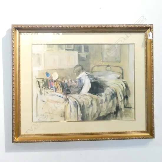 WALTER OSBOURNE 'THE DOLLS SCHOOL' GILT FRAME PRINT 390 X 520MM