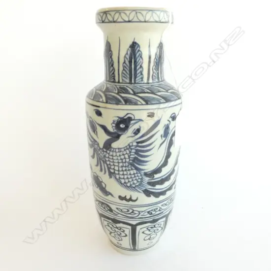 MING STYLE BLUE & BLUE VASE, H. 255MM