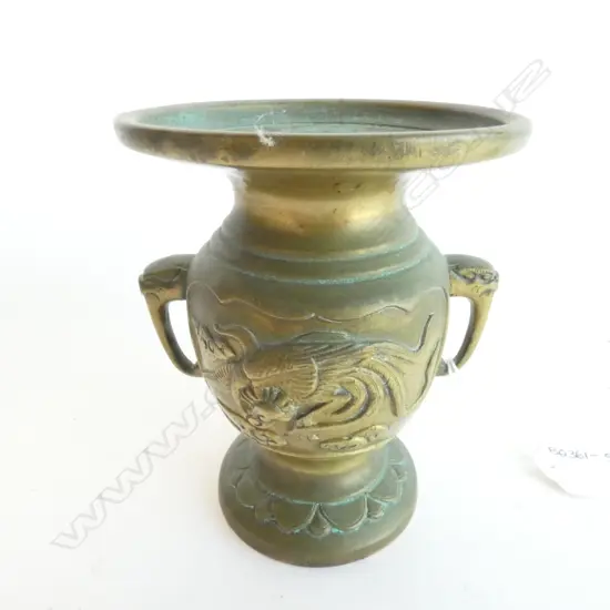 BRASS ORIENTAL DRAGON INCENSE HOLDER, H. 125MM