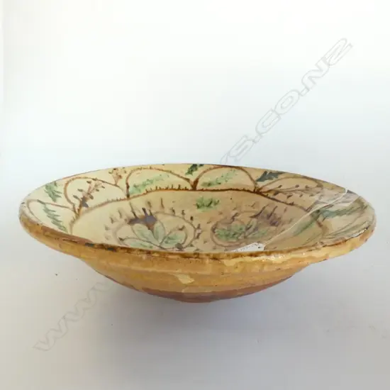 SLIP CAST POTTERY BOWL,  W. 29.5MM