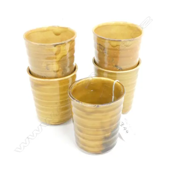A SET OF 5 ORZEL/TITIAN BIC PEN CUPS H77MM