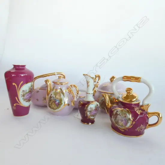 7 ASST MINIATURE LIMOGES TEAPOTS/VASES ETC