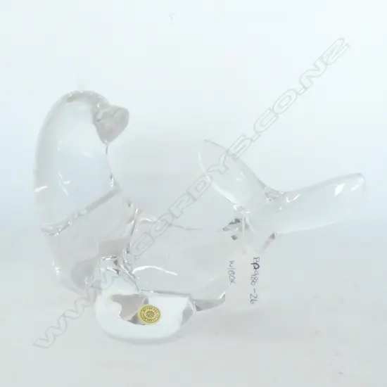 VAL ST. LAMBERT BELGIUM CRYSTAL SEAL, L. 220MM, BOXED