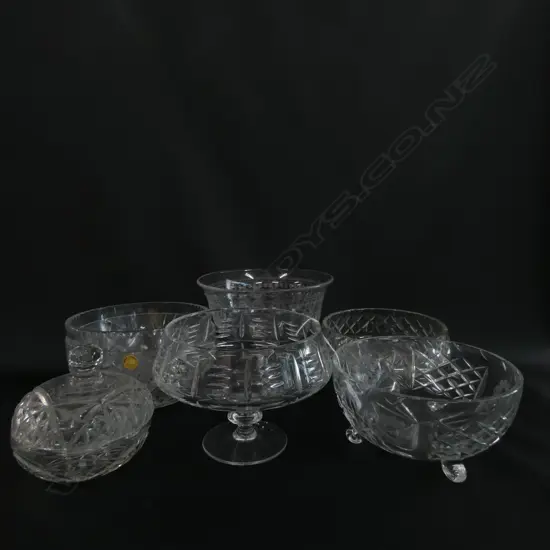 7 CRYSTAL BOWLS ETC