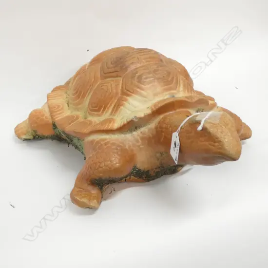 TERRACOTTA PAINTED GARDEN TURTLE, L. 430MM