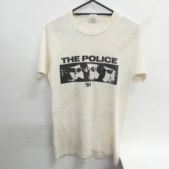 1984 POLICE WORLD TOUR T SHIRT, SIZE 0S