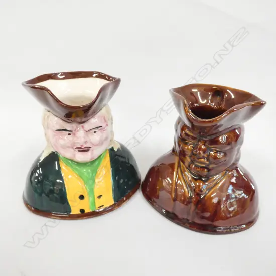 TWO CROWN LYNN CHARACTER JUGS, L. 130 MM
