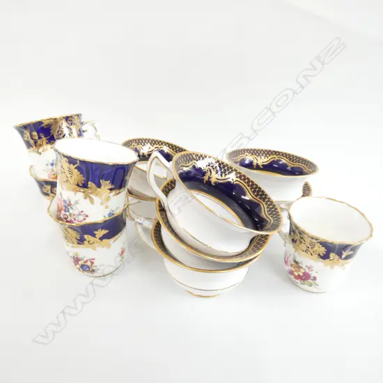 7 AYNSLEY TEACUPS + 5 HAMMERSLEY COFFE CUPS 