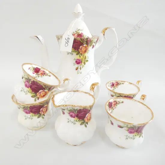 OLD COUNTRY ROSES COFFEE POT LID AF + 4 CUPS AF & JUG