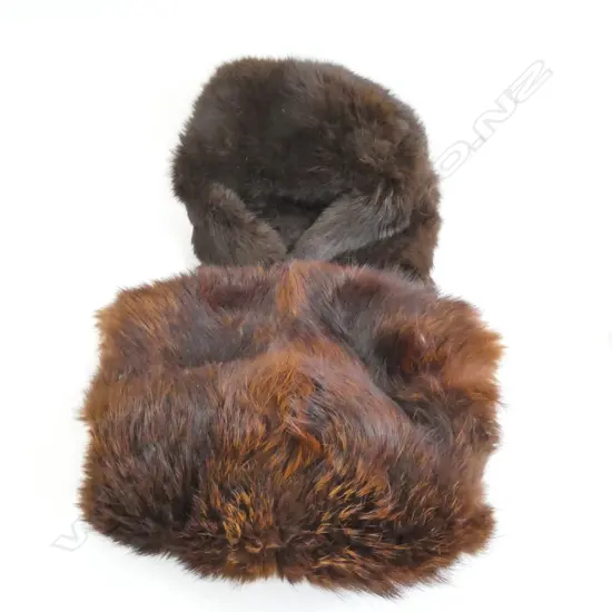 TWO VINTAGE FURS; MUFF & RUSSIAN HAT