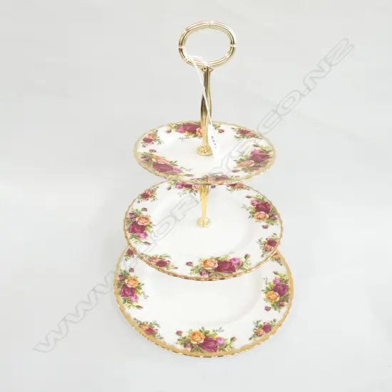 ROYAL ALBERT OLD COUNTRY ROSES 3 TIER CAKE STAND