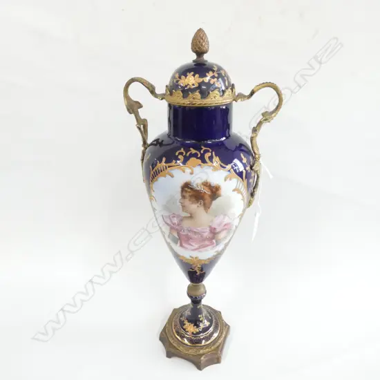 BLUE FRENCH VASE H. 420MM