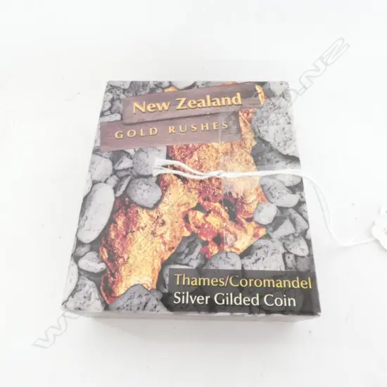 NZ SILVER GILDED ONE DOLLAR GOLD RUSH COIN BOXED
