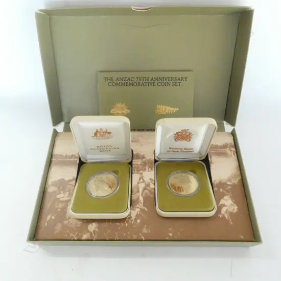 ANZAC 75th ANNIVERSARY COMMORATIVE 2 COIN SET