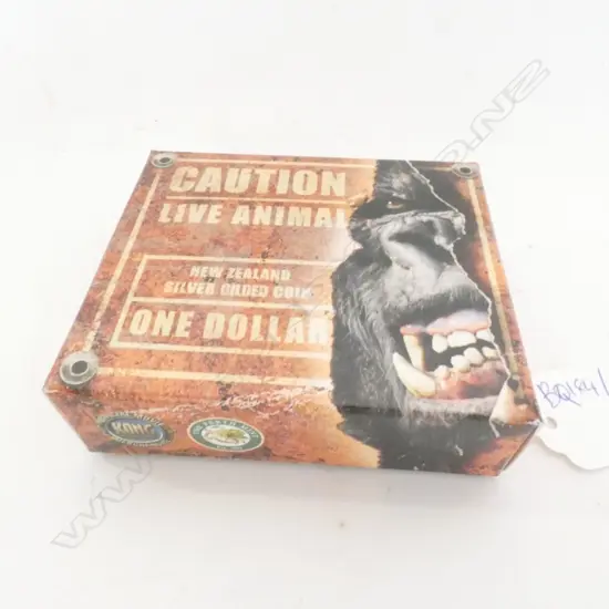 NZ SILVER GILDED ONE DOLLAR KING KONG COIN BOXED