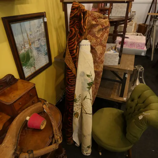 THREE ROLLS VINTAGE UPHOLSTERY FABRICS