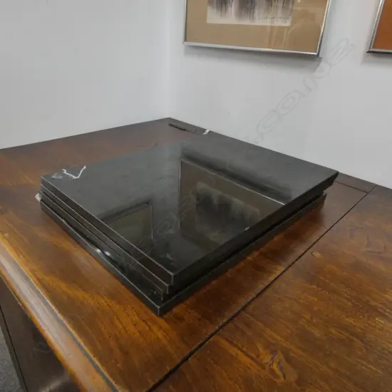 4 BLACK MARBLE DISPLAY PLINTHS