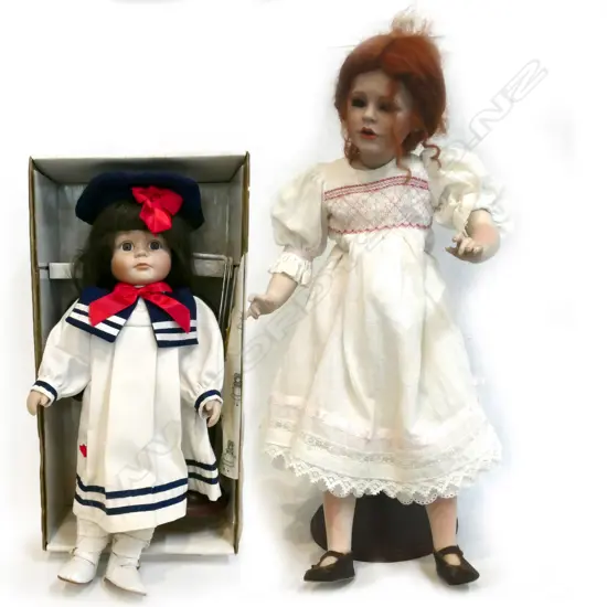 2 DOLLS IN WHITE DRESSES 