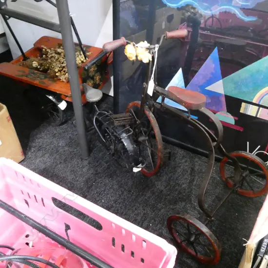MODEL TRICYCLE AND FLOWER VENDORS BIKE L 640 MM