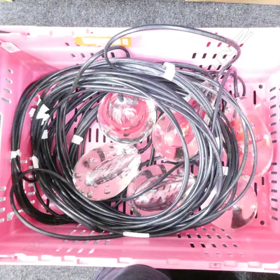 6 CONTEMPORARY DESIGNER HANDBLOWN ART GLASS SUSPENDED LIGHTS...