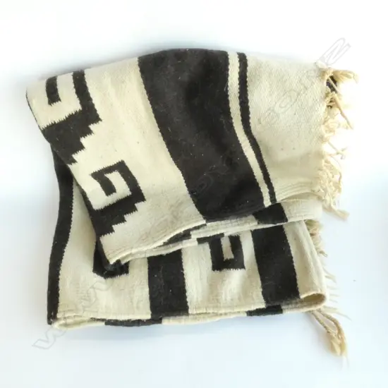 HAND WOVEN MEXICAN RUG, 1973, W. 1440 X 760MM