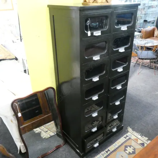 14 DRAWER CASSETTIERA GASTRONI, DESIGNER: 'RIVA 1920, 'MADE 1999' LABEL TO BACK, PURCHASED CONRAN SHOP, LONDON 