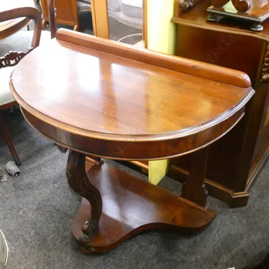 Mahogany demi-lune hall table