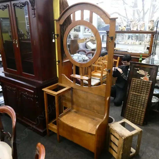 OAK HALL STAND H. 2000MM W. 910MM