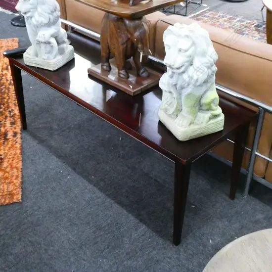 MID CENTURY RECTANGLE MAHOGANY COFFEE TABLE 1200 X 440MM