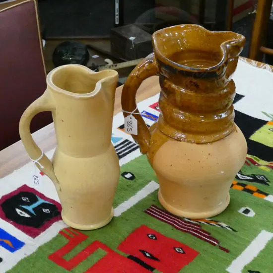 2 ROSS MITCHELL-ANYON LGE POTTERY JUGS H. 310MM
