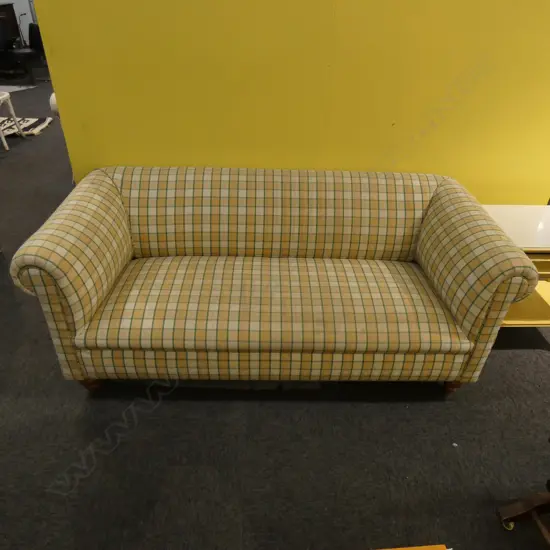 YELLOW PLAID SOFA L. 1800MM