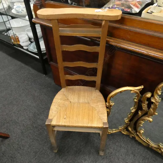 VINTAGE FRENCH PRAYER CHAIR CANE SEAT H. 920MM