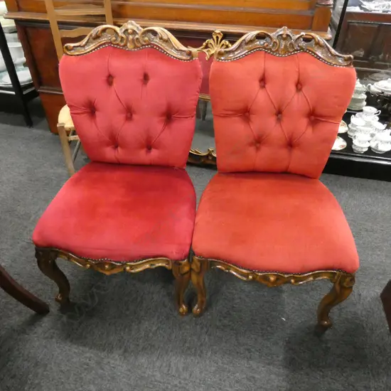 PR RED VELVET BOUDOIR CHAIRS