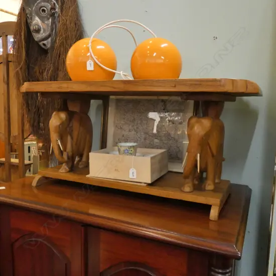 WEST AFRICAN ELEPHANT TABLE (tusks loose)930 x 450 x 420mm