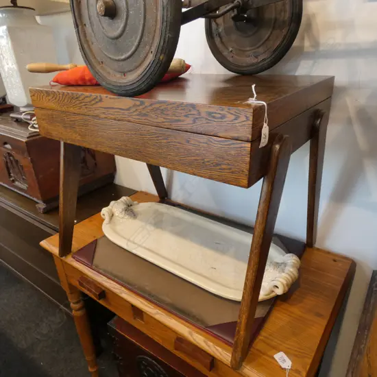 Oak table cutlery canteen