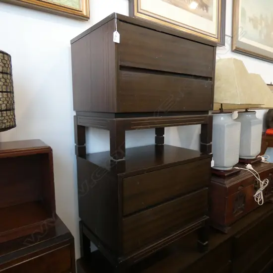 PR DANSKE MOBLER BEDSIDE TABLES W. 590 D. 395 H. 555MM