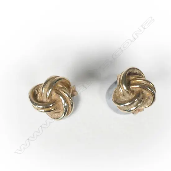 PAIR 9CT GOLD KNOT EARRINGS 1.11GM