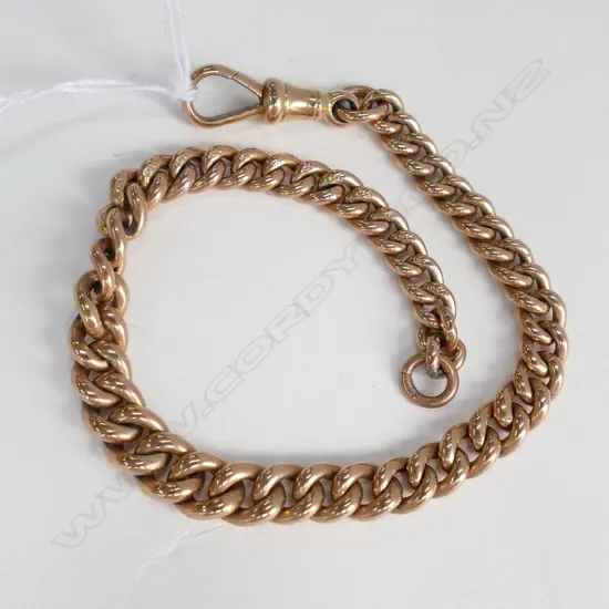 9ct GOLD CHAIN BRACELET w 9ct DOG CLIP 8.18gm
