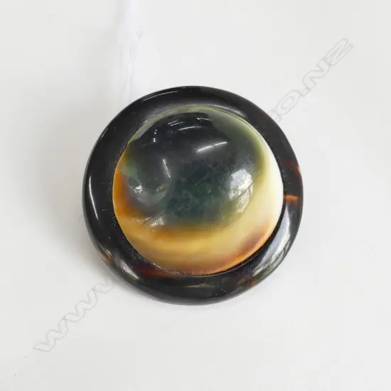 CATSEYE & TORTOISESHELL BROOCH 