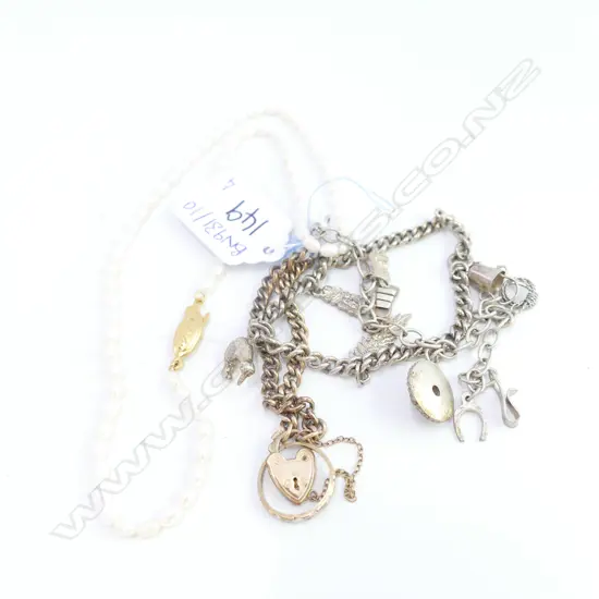 GOLD? AND SILVER? BABIES BRACELETS AND SEED PEARL NECKLACE ETC