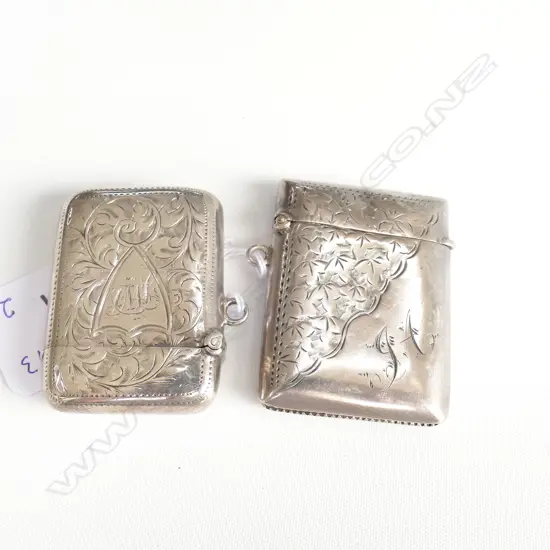 2 VESTAS ENGRAVED 'JWD' AND 'JA' BOTH BIRMINGHAM 1903, 1904 53.8 GRAMS